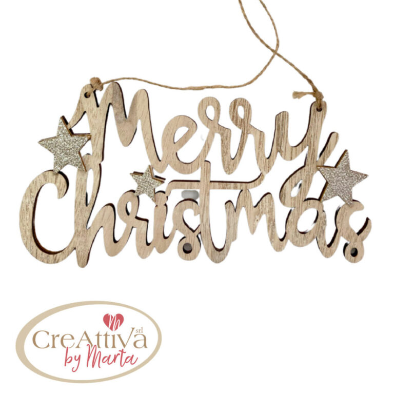 Scritta Merry Christmas In Legno 11Cm Mod. Assortiti – 91Dec09800