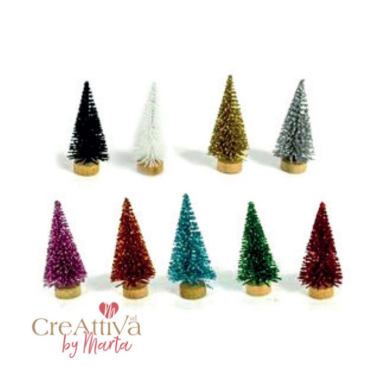 Set 9 Alberelli Glitterati Color 5,5Cm – 91Dec139