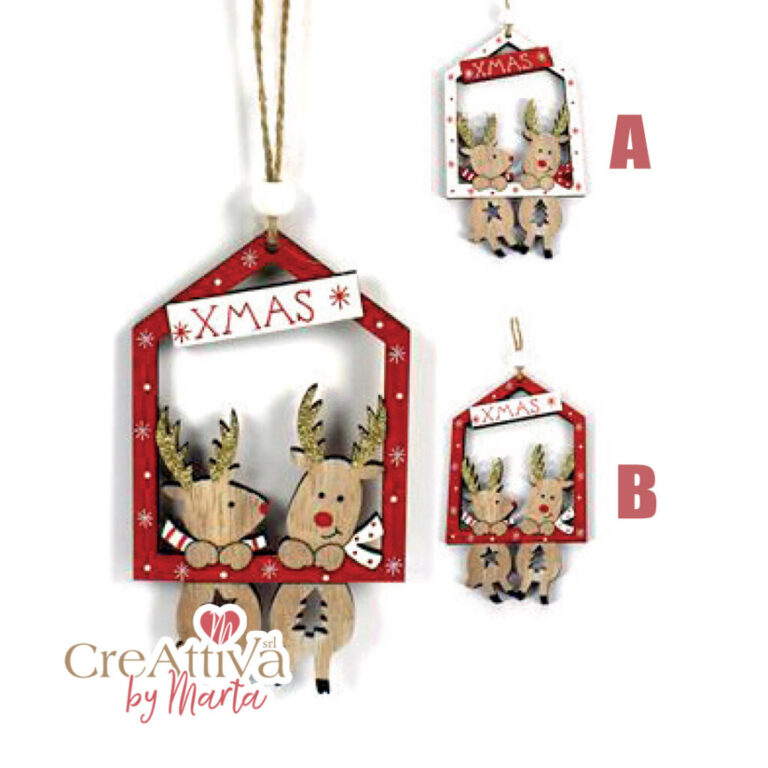 Set 2 Renne Xmas In Legno 7Xh12,5Cm – 91Dec215