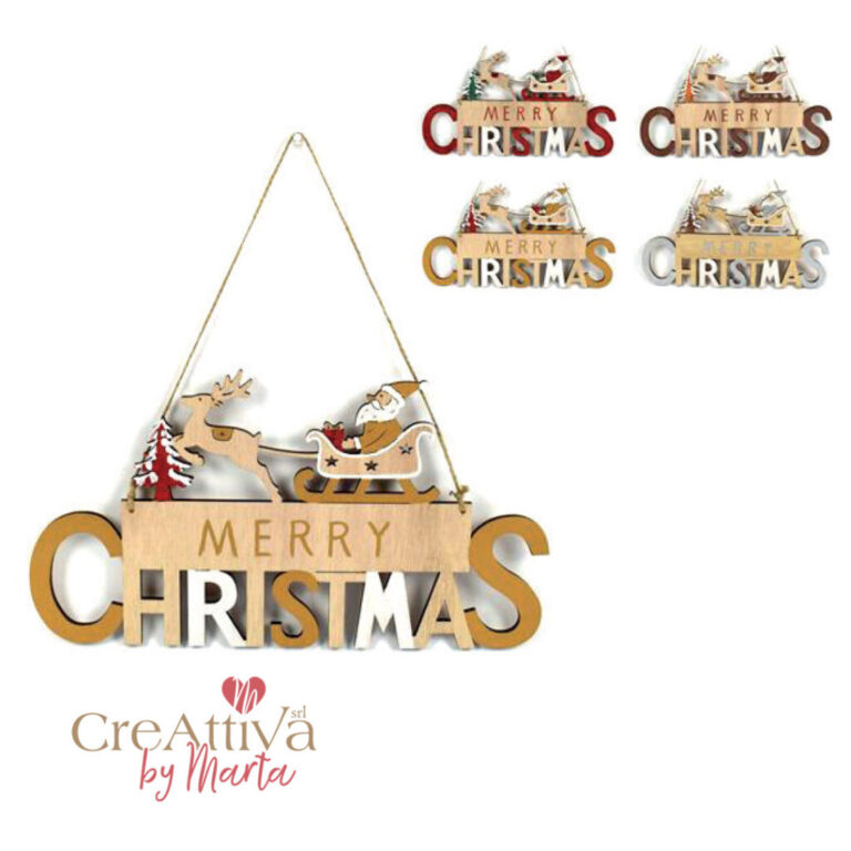 Tag Merry Christmas In Legno 30Xh16Cm – 91Dec230
