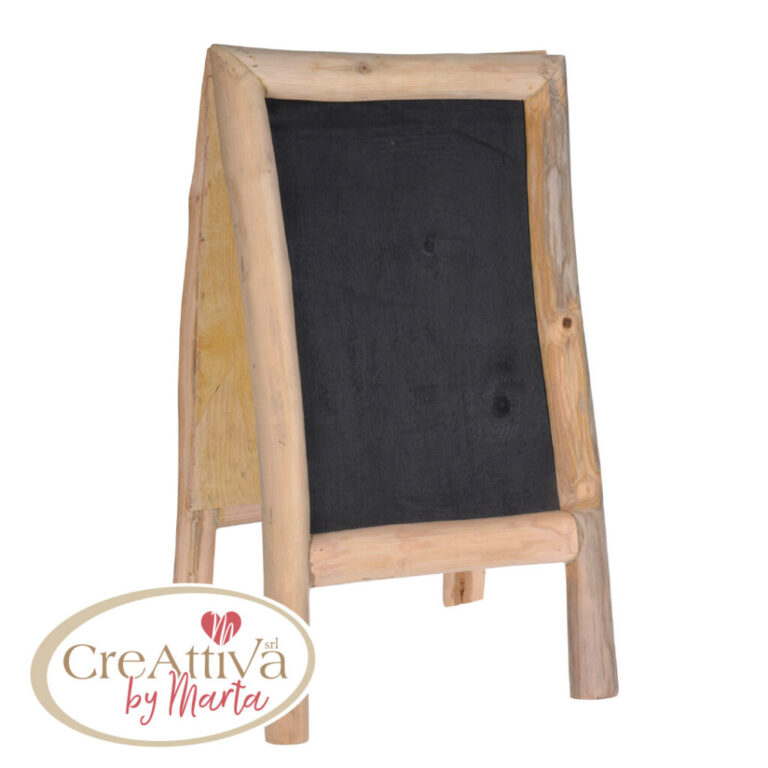 Lavagna Da Terra Con Cornice In Legno Teak 100X50X8Cm – 93Dec26800