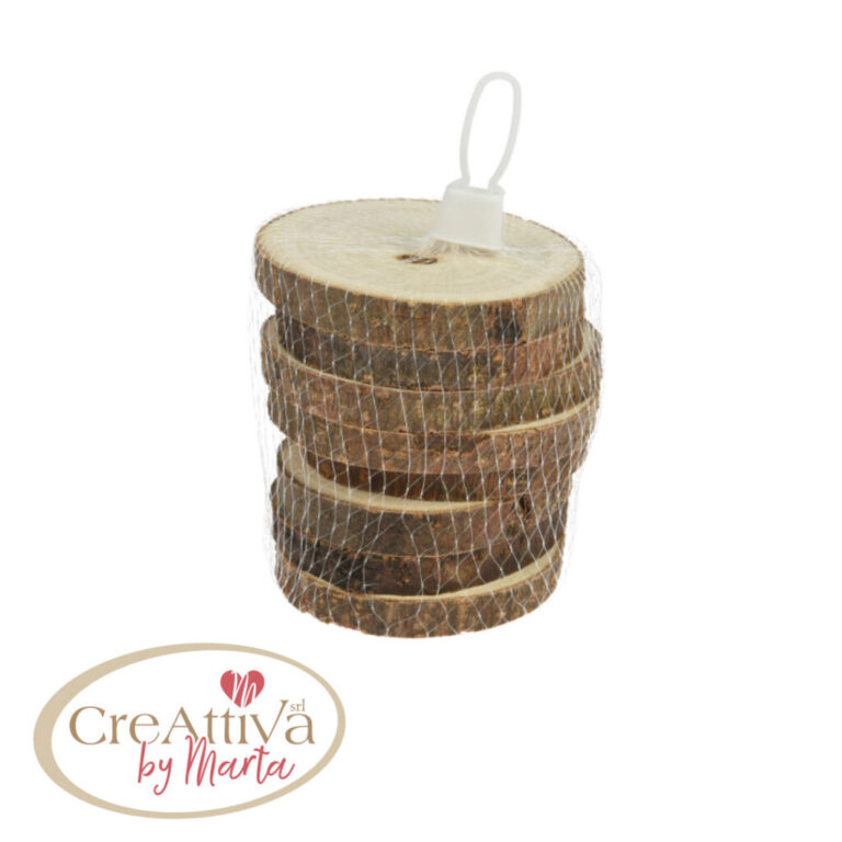 Set 8 Dischi Di Legno Naturale 8X1Cm Circa – 93Dec30500