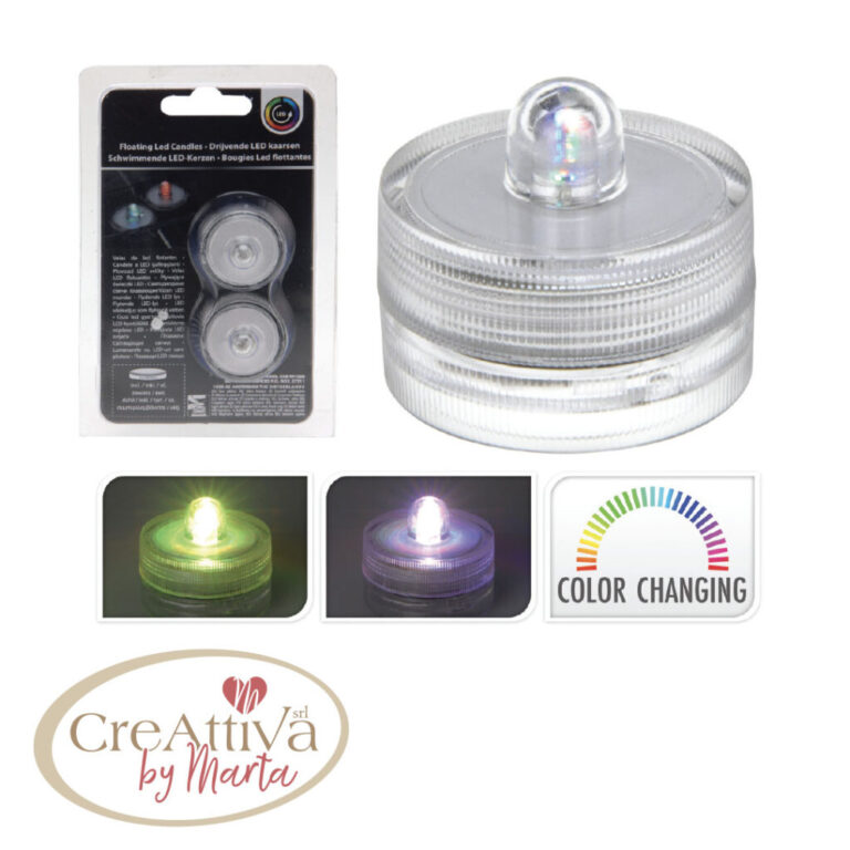 2 Tea Light Led A Batteria Cambia Colore Galleggianti – 93Luci1400