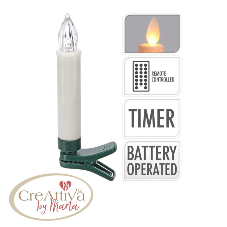 Set 10 Candele Led Con Clip E Telecomando – 93Luci4000