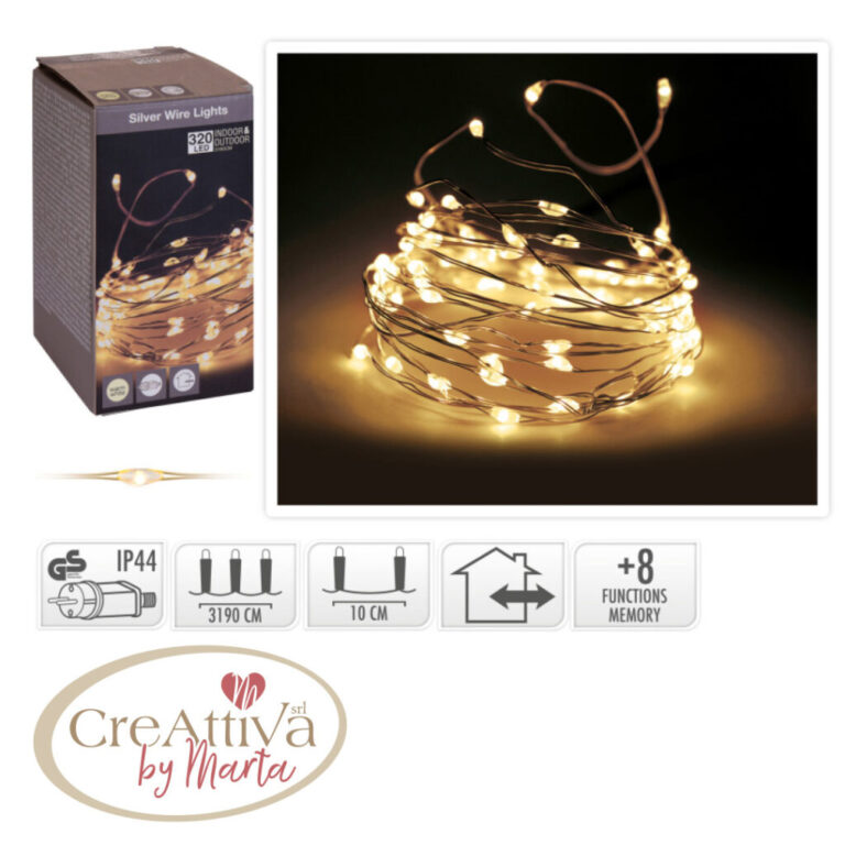 Luci 320 Microled Bianco Caldo Esterno/Interno Con 8 Giochi Di Luce – 93Luci4600