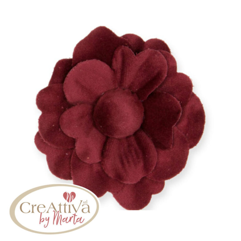 Set 2 Pezzi Fiori In Velluto Cinigliato 7,5Cm