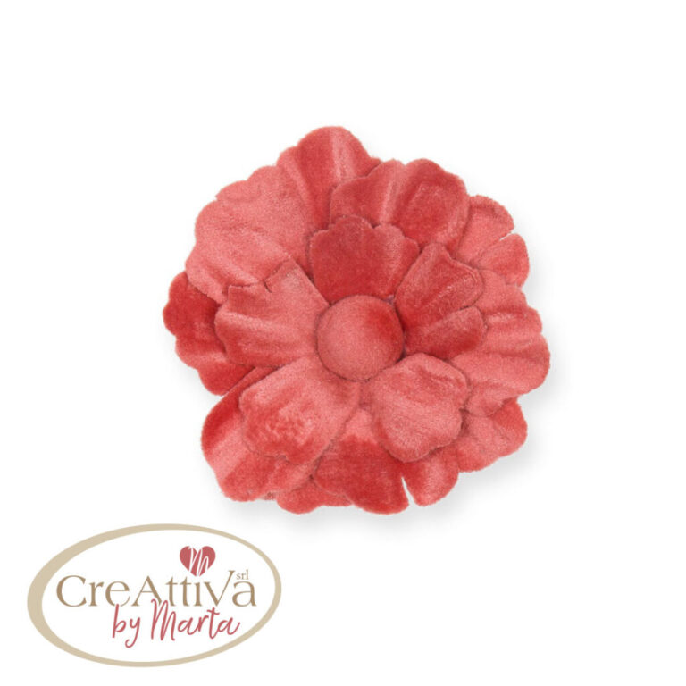 Set 4 Pezzi Fiori In Velluto Cinigliato 5,5Cm