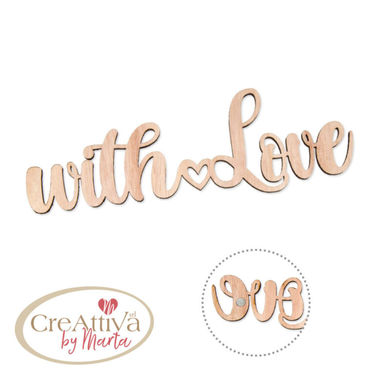 Scritta Whit Love In Legno Con Calamita 9X28Cm – 97Dec105