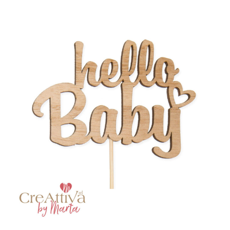 Scritta Hello Baby In Legno 9X6,5Cm – 97Dec13300
