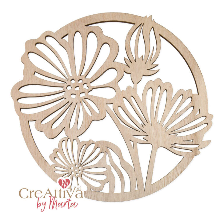 Decorazione Fiori In Legno 27X25Cm – 97Dec141