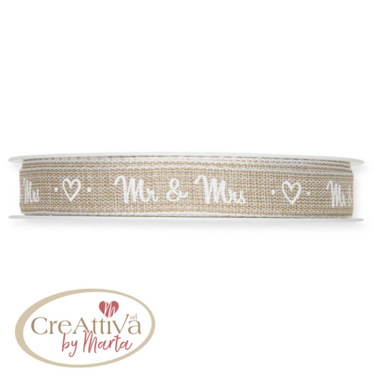 NASTRO NATURAL MR & MRS H 1,5CM - 97NAS03700