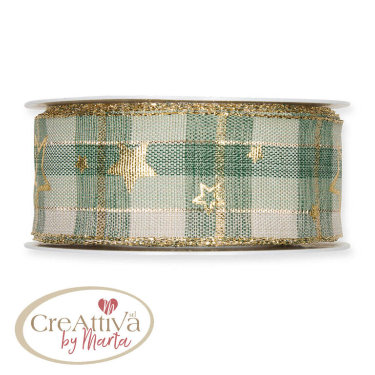 Nastro Tartan Pastel Stelle H.4Cm