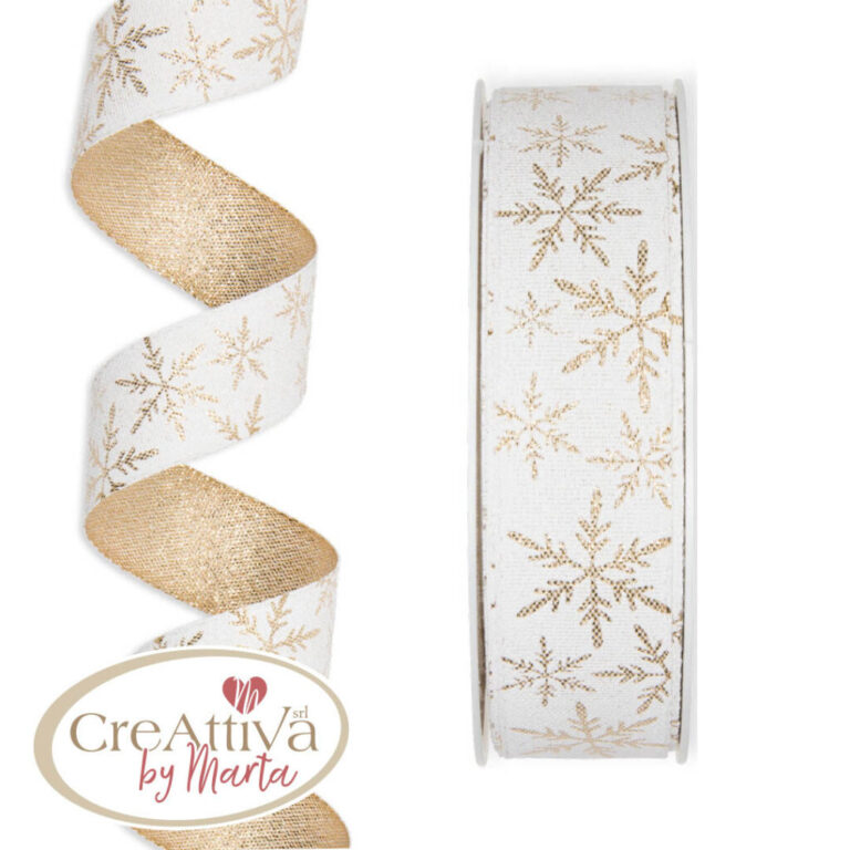 Nastro Fiocchi Di Neve Lurex H.2,5Cm