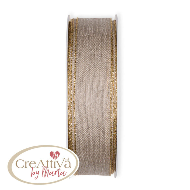 Nastro Natural Bordo Lurex H.2,5Cm – 97Nas08900
