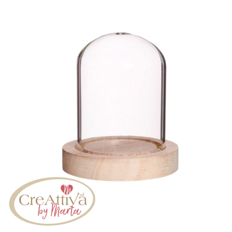 Campana Di Vetro Base Legno 8Xh.8Cm – Cracc04000
