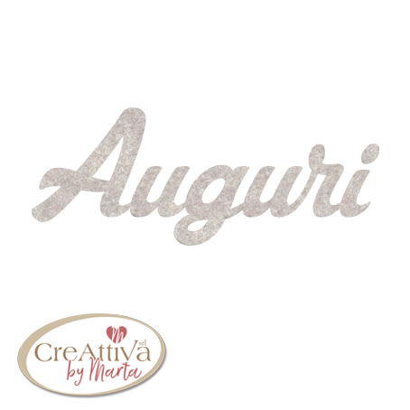 SCRITTA AUGURI IN FELTRO MORBIDOSO 3MM 13.5X5,5CM