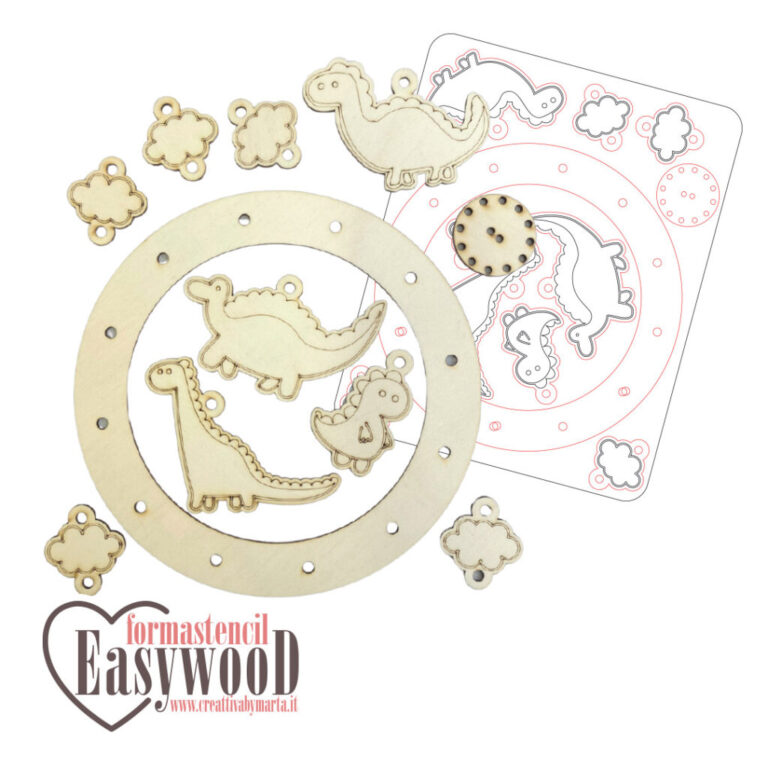 Formastencil Easywood Giostra Dinosauri Cerchio Ø25Cm – Cresw013