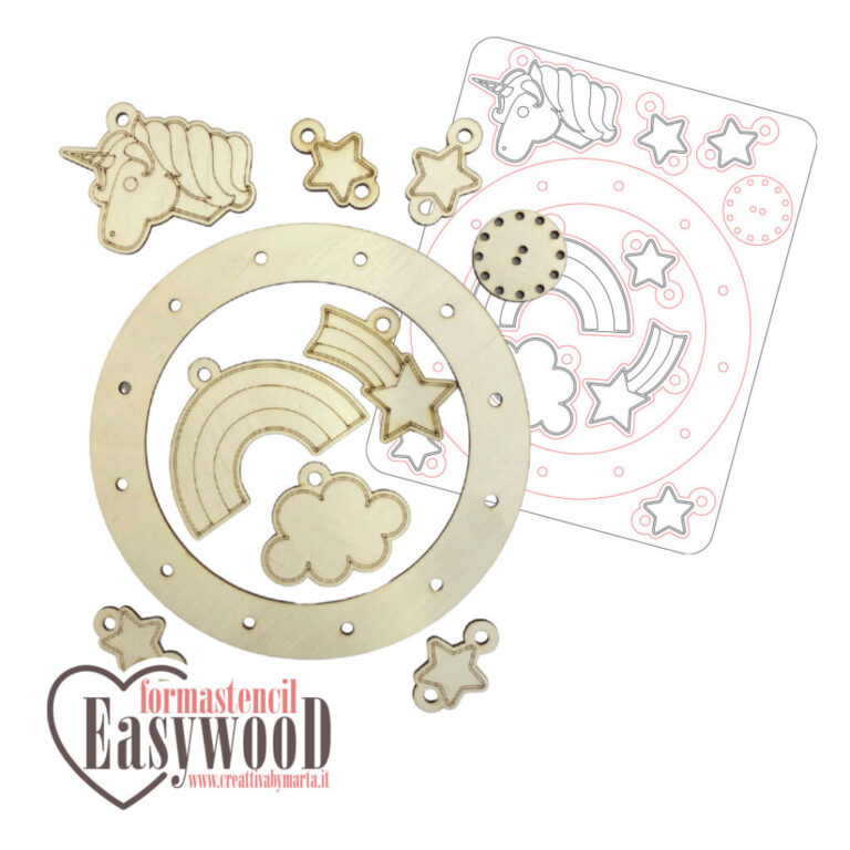 Formastencil Easywood Giostra Unicorno Cerchio Ø25Cm – Cresw015