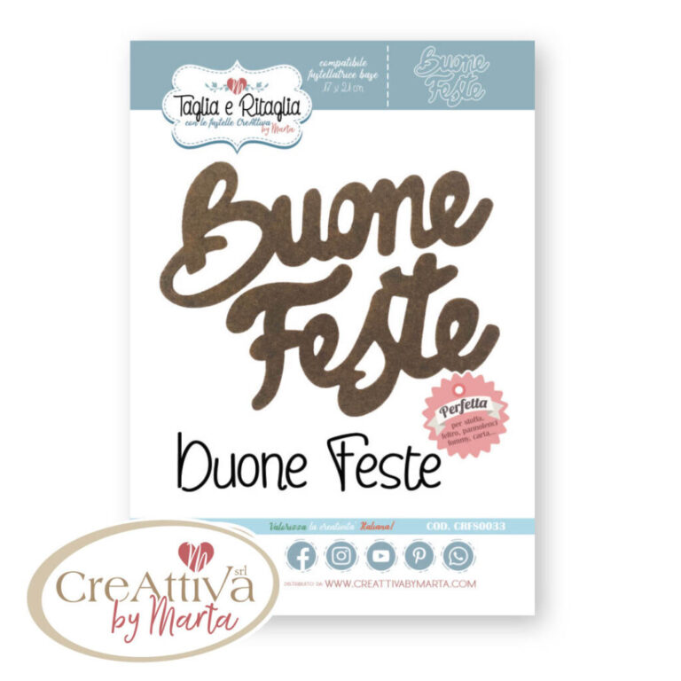 FUSTELLA SCRITTA "BUONE FESTE" - CRFS003300