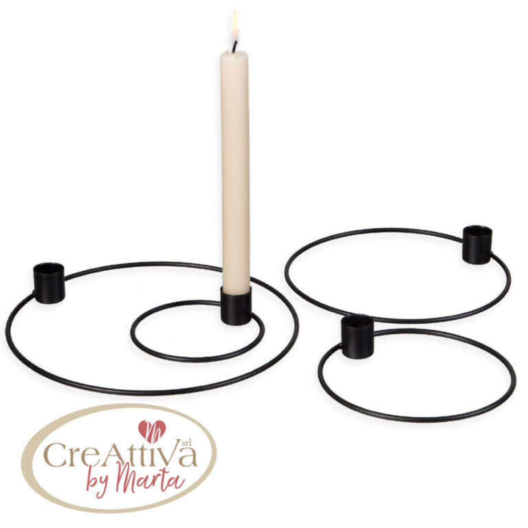 Set 4 Cerchi Porta Candela 10-14-18-22Cm