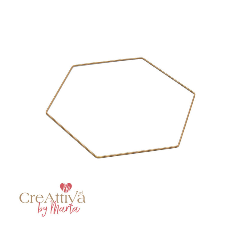 Esagono In Metallo Per Ghirlande 20Cm Oro – Crghir65