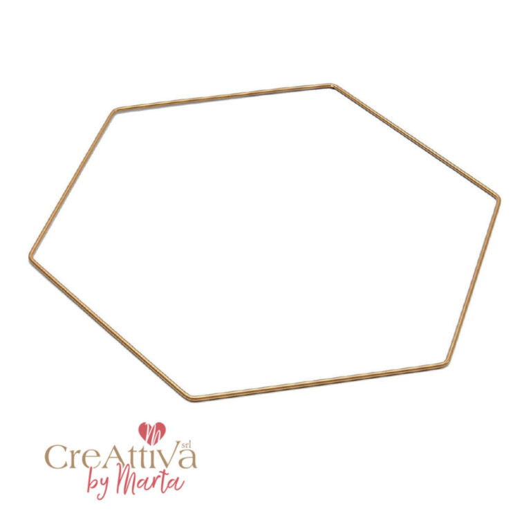 Esagono In Metallo Per Ghirlande 30Cm Oro – Crghir66