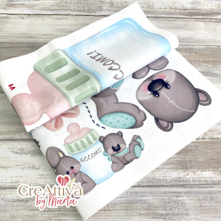 Pannolenci Morbidoso Stampato Baby Cuccioli 50X45Cm – Crpms114