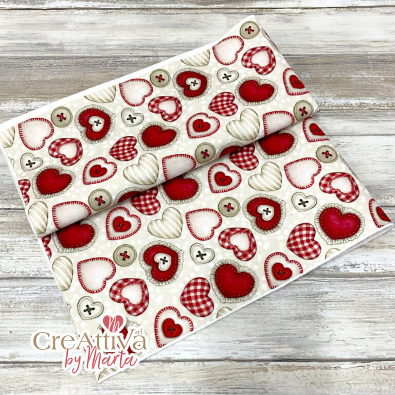 Pannolenci Morbidoso Stampato Pattern Cuori Craft 50X45Cm – Crpms126