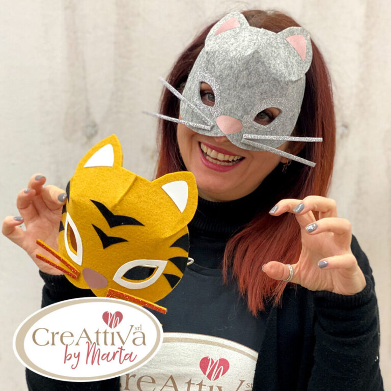 KIT MASCHERINE DI CARNEVALE GATTO e TIGRE IN FELTRO 3MM E TAKASU' - CRKIT36600