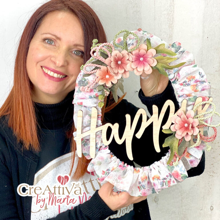 Kit Ghirlada Con Garza Leggera Rose E Pannolenci Stampato Deco Glitter Delphinium – Crkit39500
