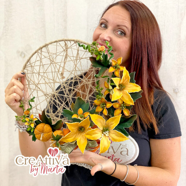 Kit Ghirlanda Intrecciata Con Pannolenci Morbidoso Stampato Deco I Fiori Di Zucca – Crkit416