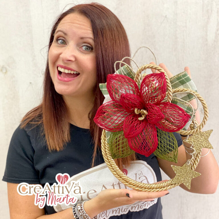 Kit Ghirlanda Stella Di Natale In Nastro Rete – Crkit422
