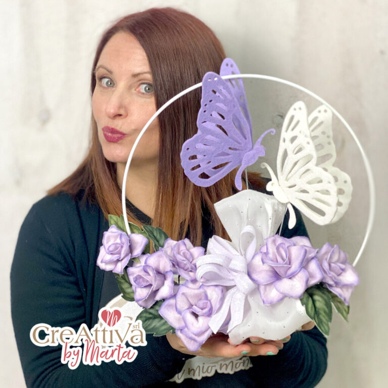 Kit Ghirlanda Da Appoggio Con Rose In Pannolenci Morbidoso Stampato Deco – Crkit478