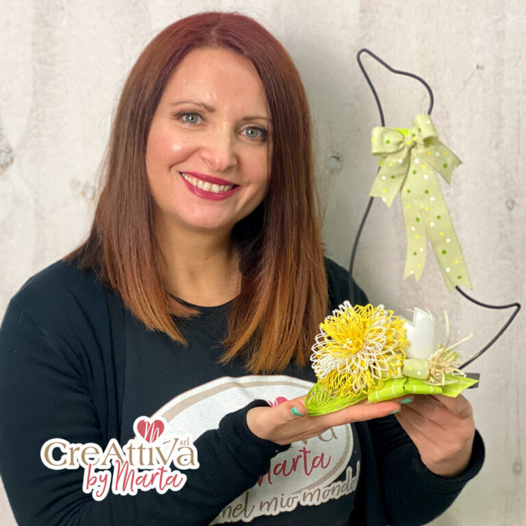 Kit Ghirlanda Oca Da Appoggio Con Fiori In Nastro Rete – Crkit480