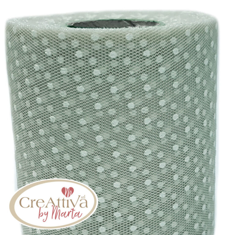 1 Metro Nastro Di Tulle Alta Qualita’ Floccato A Poise Alto 10 Cm – Crnstu0100