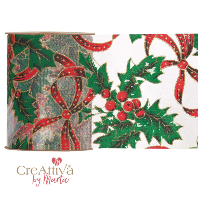 Nastro Organza Con Agrifoglio H.10Cm – Crnstu07