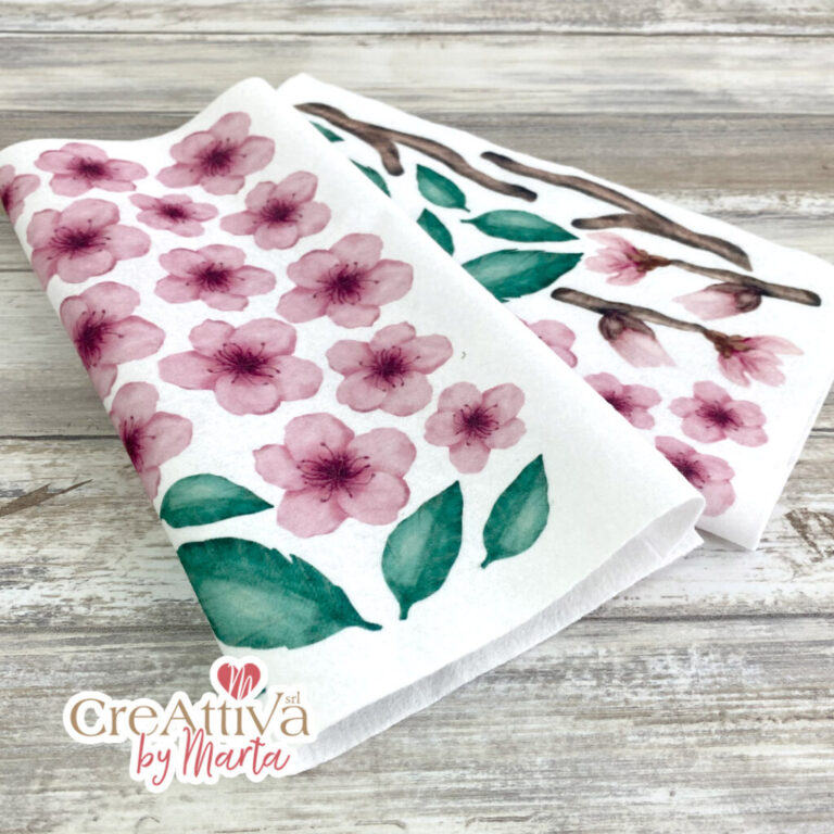 Pannolenci Morbidoso Stampato Fiori Di Pesco 22X22Cm – Crpms06800