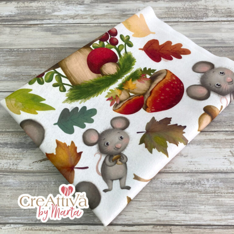 Pannolenci Morbidoso Stampato Deco Topino Sottobosco 60×90 Cm – Crpms095