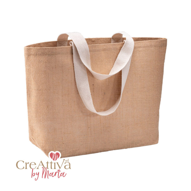 Borsa In Juta Con Manici In Cotone 55X35X15Cm – Crbor001