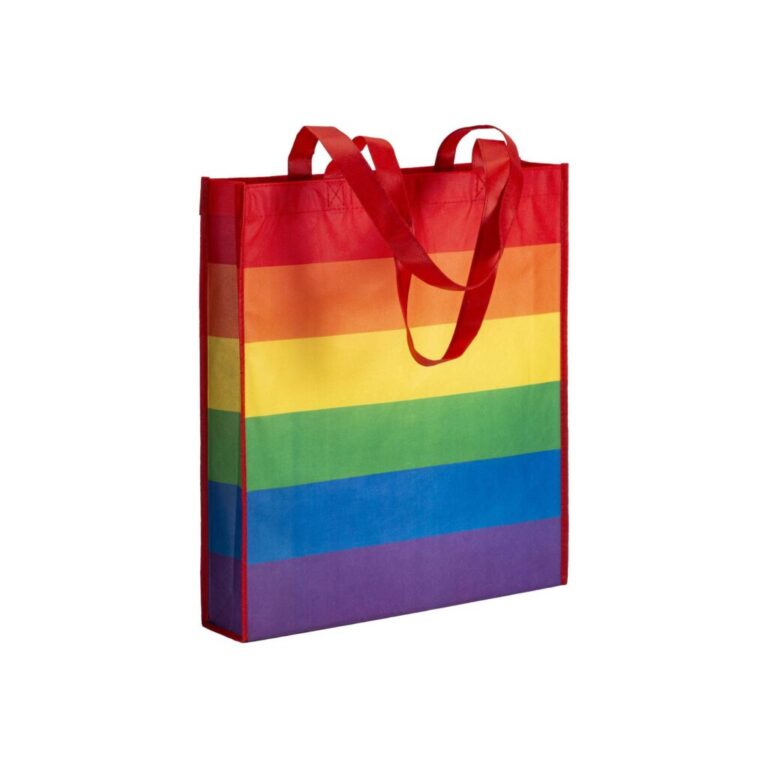 Shopper Arcobaleno In R-Pet 80 Gr Con Soffietto 38 X 42 X 8 Cm Manici Lunghi – Crbor015