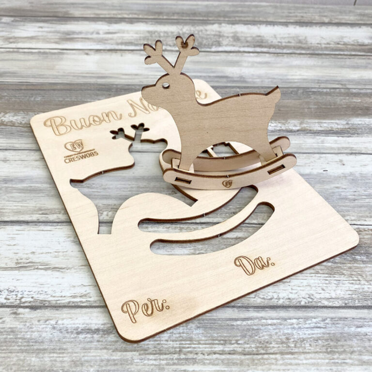 Formastencil Easywood Card Buon Natale Renna Dondolo H9,4 X 7,8 Cm – Cresw085