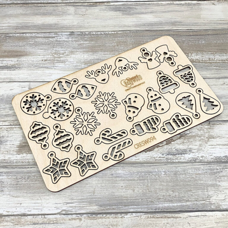 Formastencil Easywood Set 12 Paia Orecchini/Chiudipacco Natale – Cresw094