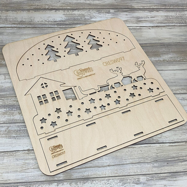 Formastencil Easywood Slitta Di Babbo 29,8 X H 11,20 Cm Circa – Cresw097