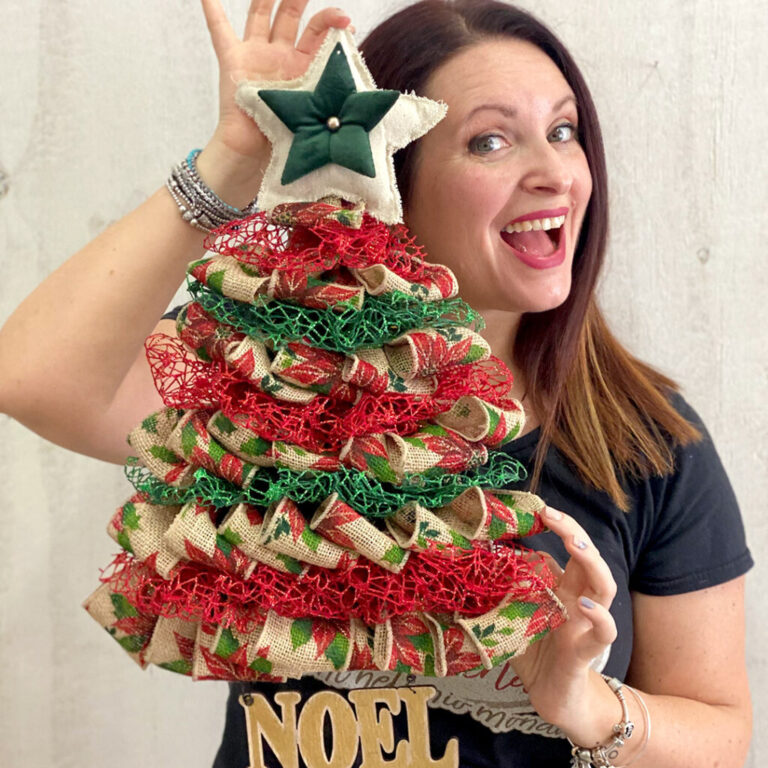 Albero Di Natale Crafty Twist Con Rete Glitter E Nastro – Crkit524
