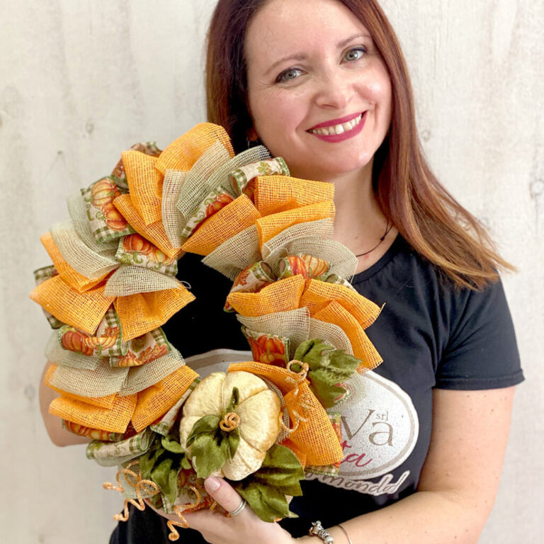 Ghirlanda Ovale Crafty Twist Con Zucca In Ciniglia Juta E Nastro – Crkit528