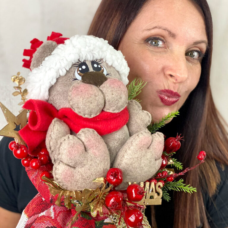 Kit Orso Natale Con Tessuto Gobelin – Crkit555