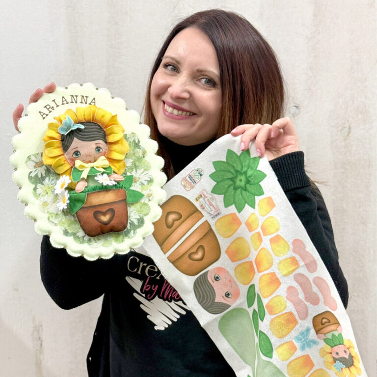 Kit Fatina Dei Fiori Gialla In Pannolenci Morbidoso Stampato Deco – Crkit584