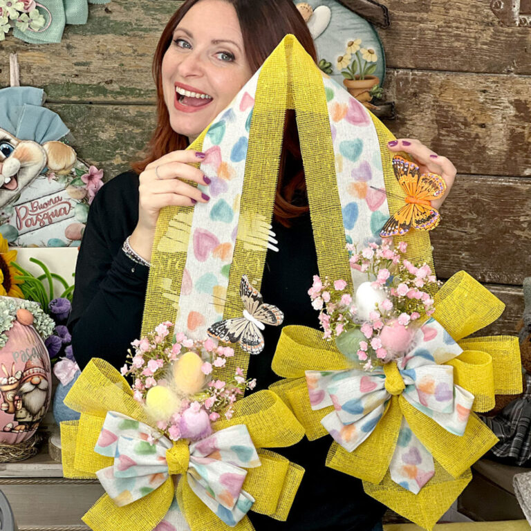 Kit Fiocco Qua E La’ Di Pasqua Con Uova E Piume – Crkit623