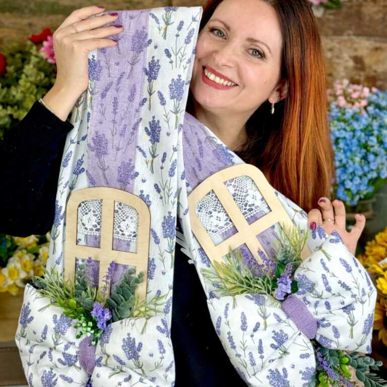 Kit Fiocco Qua E Là Texil E Juta Con Finestra Legno M E Lavanda