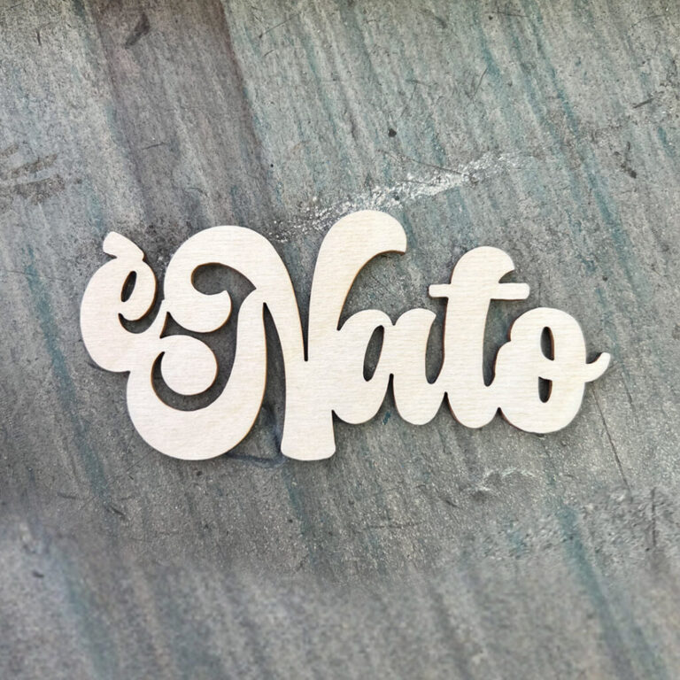 SCRITTA È NATO IN LEGNO 8XH4CM CIRCA - CRLSC002